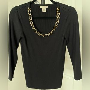 -SOLD- Evie Chained Scoop Neck 3/4